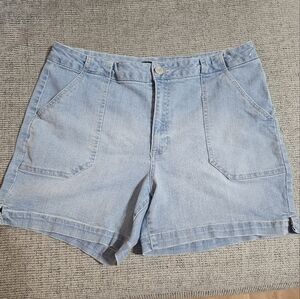 d.jeans  Light Blue Distressed  Denim Shorts With Front & Back Pockets
